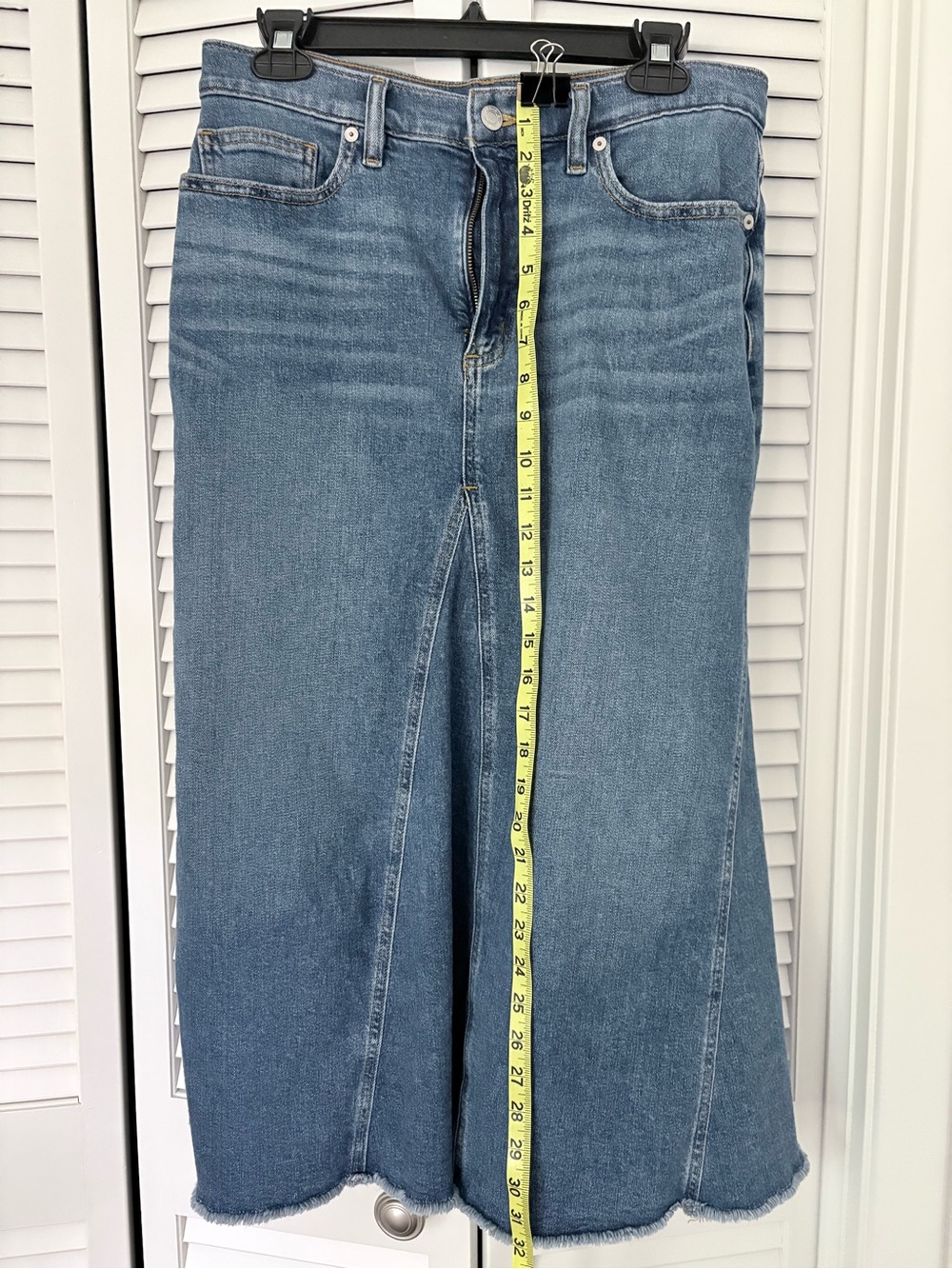Lands' End Blue Denim Flare Skirt medium wash size 10P
